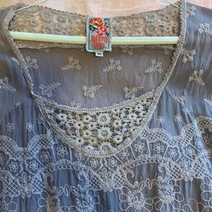 Johnny Was silk tunic dress xl